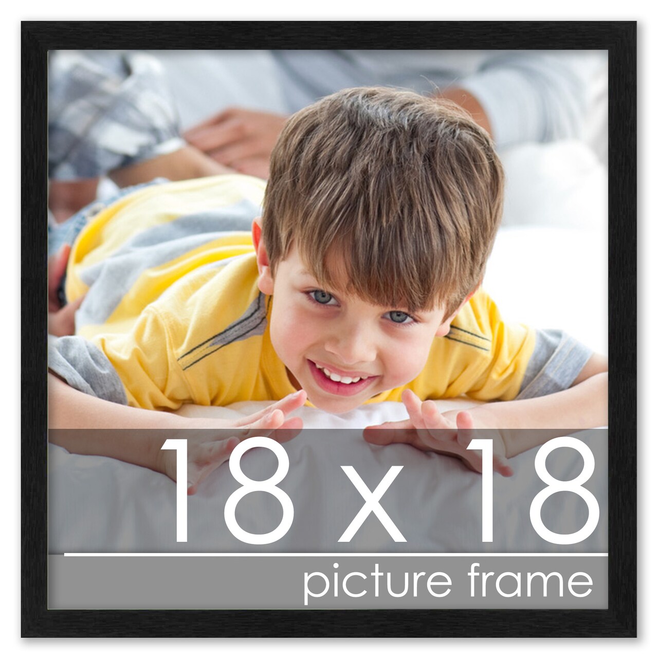 Square Minimalist Grey Picture Frame - UV Acrylic, Foam Board Backing, Hanging Hardware